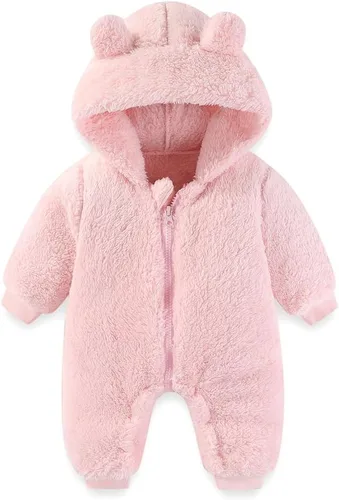 Vista 14 de AiWMGL Traje de oso para bebé recién nacido, traje de forro polar con capucha para invierno Azul