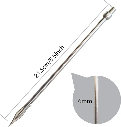 Vista 2 de Brazo de pesca telescópico de 6.2 pies con 3 dientes, gancho de pesca telescópico de acero inoxidable con tornillo de 8 mm, arpones barbados