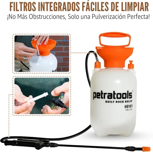 Vista 7 de Petratools Pulverizador de bomba de 1 galón – Pulverizador de jardín HD101 para malas hierbas, cuidado del césped y pesticidas – Manguera larga