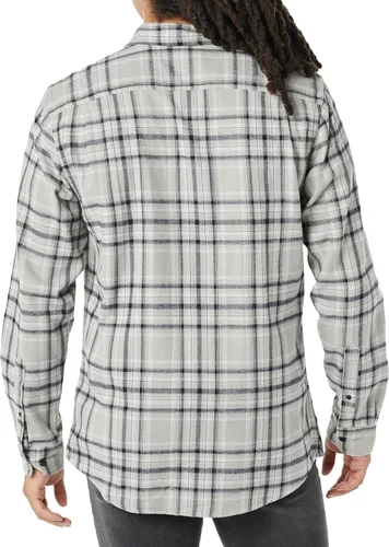 Vista 3 de Tienda Essentials Camisa de franela de manga larga con dos bolsillos para hombre