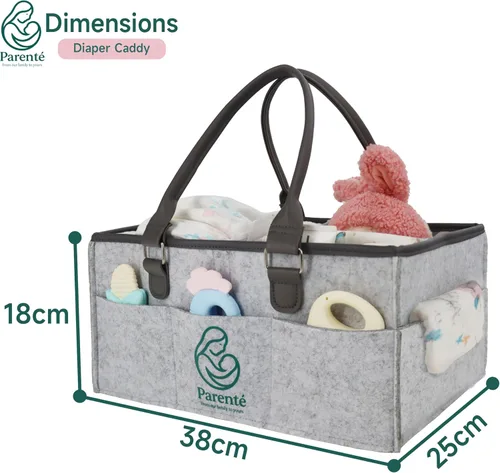 Vista 3 de Organizador de pañales: organizador portátil de bebé para cosas de bebé, artículos esenciales para recién nacidos, organizador con asa, regalos