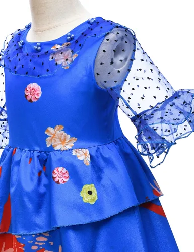Vista 6 de Kaisebile Princess Costume Dress for Girls Birthday Halloween Party Dress Up with Accessories