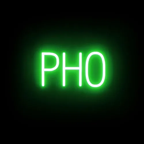 Vista 25 de SpellBrite Señal de PHO para restaurantes Señalización LED azul para restaurantes con LED de neón para empresas 13.2 x 6.3 pulgadas