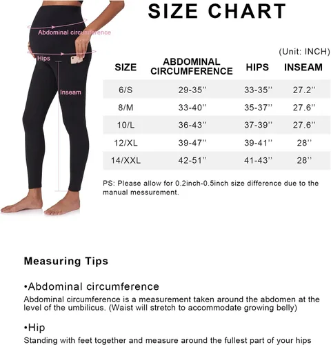 Vista 6 de POSHDIVAH Leggings de maternidad con forro polar para mujer, sobre el vientre, embarazo, invierno, cálidos, yoga, entrenamiento, pantalones activos