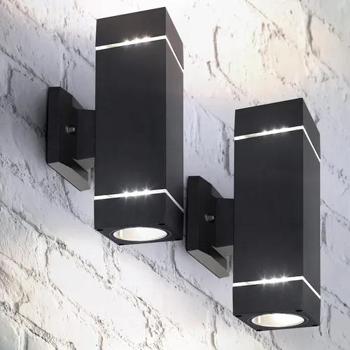 Vista 10 de ASD Lámpara de pared LED cuadrada de 1 luz para exteriores del anochecer al amanecer, 9 W, 1000 lúmenes, 3000 K-5000 K, 120 V, cilíndrica hacia