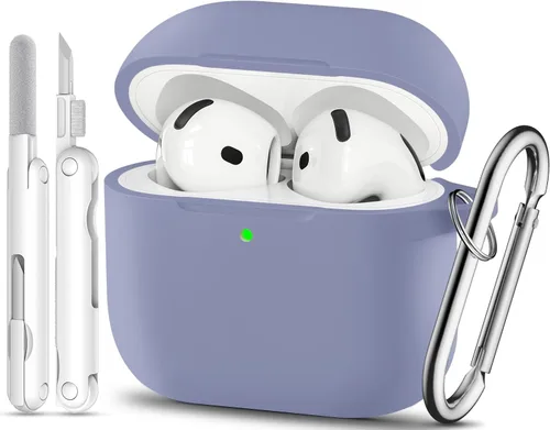 Vista 18 de Funda para AirPods Pro, funda de silicona suave compatible con Airpods Pro de 2ª/1ª generación para mujeres y niñas, con kit de limpieza y llavero 1