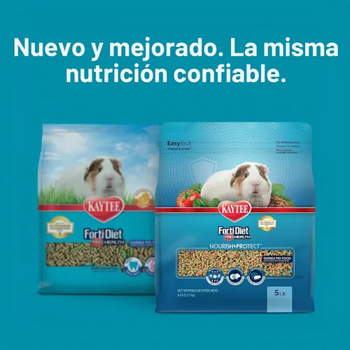 Vista 2 de Alimento Kaytee para cobayas modelo Forti Diet Pro Health Supports digestive health. Daily food for guinea pigs. Guinea pig pellets, prebiotics