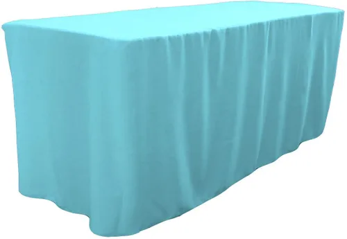 Vista 21 de LA Linen Mantel ajustable de popelina de poliéster, 96.2 in de largo x 30.0 in de ancho x 76.2