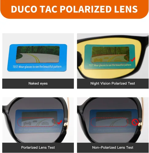 Vista 5 de DUCO Gafas de visión nocturna polarizadas para conducción nocturna para hombre