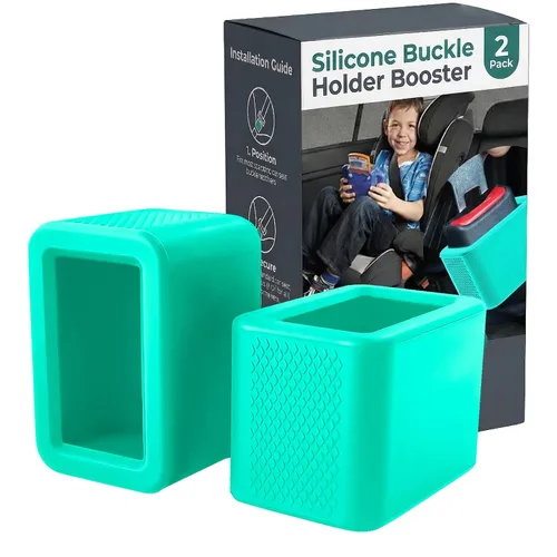 Vista 11 de 2 unidades de soporte de hebilla de cinturón de seguridad de silicona, refuerzo de hebilla de cinturón de seguridad para niños, material de silicona