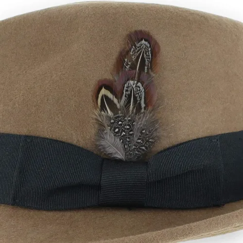 Vista 8 de Belfry Trilby - Vestido de estilo vintage con ala a presión, sombrero Fedora, 100 % lana pura de fieltro en negro, gris, azul marino, marrón