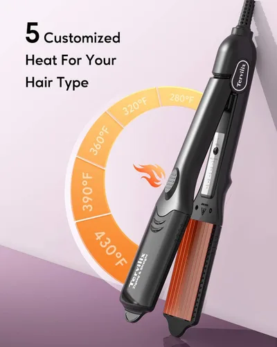 Vista 6 de Terviiix Rizadora de Cabello para Mujeres con 4 Placas Intercambiables, Rizadora para Cabello con Infusión de Queratina y Aceite de Argán, Rizadora
