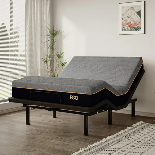 Vista 13 de MLILY EGOHOME - Base de cama ajustable individual XL con patas ajustables, base de cama eléctrica plegable de metal con control remoto inalámbrico