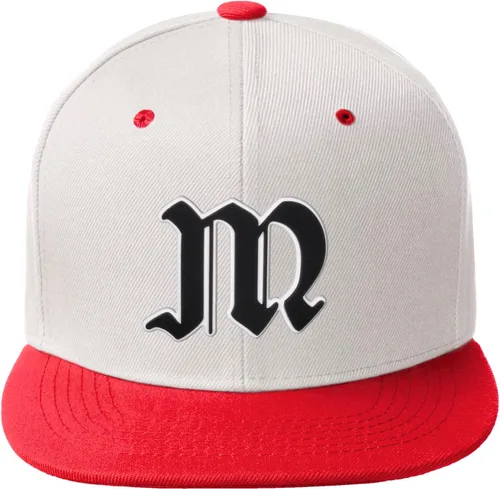 Vista 1483 de Daxton Gorra clásica con visera de billete plano con letras del alfabeto inglés antiguo de la A a la Z