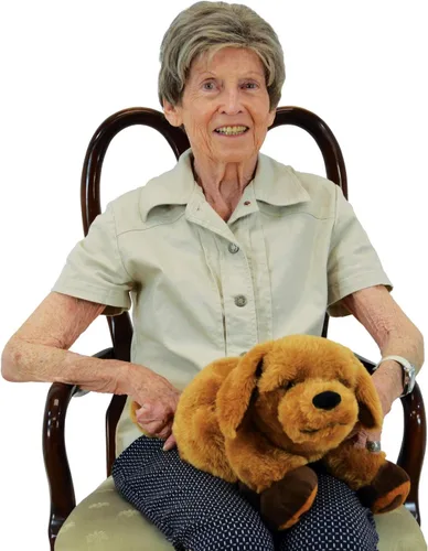 Vista 8 de ROYLCO Theo The Sensory Companion - Animal de peluche, 2.5 libras, juguete sensorial, pelo suave, paquete de calor/frío, animal de peluche