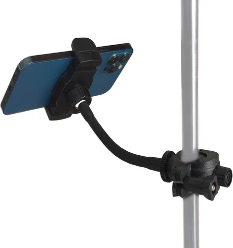 Vista 8 de Soporte de teléfono para micrófono, soporte flexible 360 para micrófono, poste de cuello de cisne ajustable, giratorio compatible con iPhone