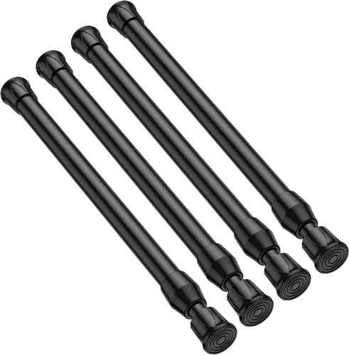 Vista 31 de Pack de 2 cortineros con resorte de tensión de 8 a 12.5 pulgadas, cortineros mini DIY sin necesidad de perforación para ventanas delgadas, armarios
