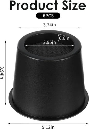 Vista 2 de 6 elevadores de cama, elevadores de muebles de 3 pulgadas, elevadores de cama ajustables con soporte de hasta 2,204.6 lbs para mesas, sofás, camas