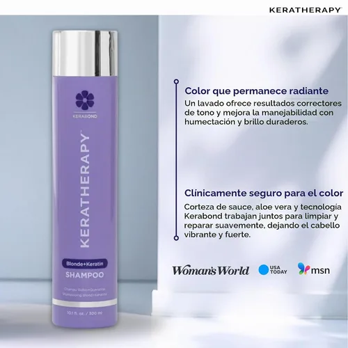 Vista 5 de KERATHERAPY Champú tonificante violeta totalmente rubio con infusión de queratina, 10.1 onzas líquidas, 10.1 fl oz, champú violeta para cabello
