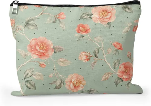 Vista 33 de Bolsa de maquillaje para mujer, Corazones de cactus de alpaca