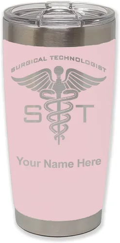 Vista 13 de LaserGram Vaso aislado al vacío de 20 onzas, ST Surgical Technologist, grabado personalizado incluido (gris)