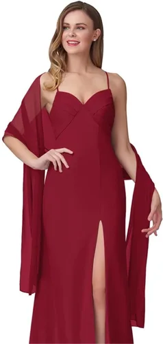 Vista 5 de Chales de gasa para mujer, bufandas para dama de honor, boda, noche, graduación, fiesta, ocasiones especiales, vestidos de 90 x 20 pulgadas