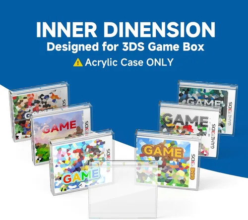 Vista 3 de Video Game Box Protector Case for 3DS Games, 3MM Clear Acrylic Display Case with Wall Mount Compatible with Nintendo 3DS Game Box (Pack of 1)
