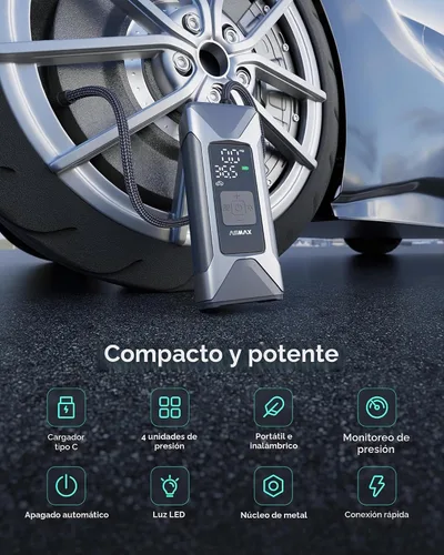 Vista 3 de ASMAX Compresor de aire portátil del inflador de neumáticos T10