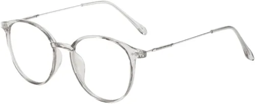 Vista 15 de Shiratori Retro Round Blue Light Blocking Glasses for Women Men, Lightweight Metal Temple Eyeglasses