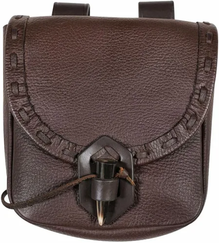 Vista 12 de Mythrojan - Bolso de Cintura de Cuero Vikingo - Accesorios para Vestimenta Medieval y Renacentista - Bolso de Cintura LARP - Bolso de Monedas