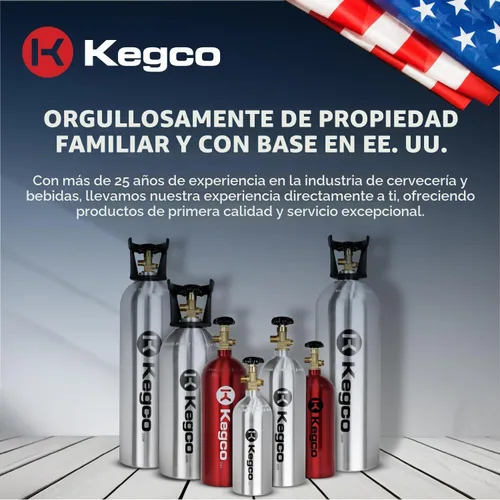 Vista 8 de Kegco ZXB2.5-R Cilindro de Co2, 2.5 libras, rojo