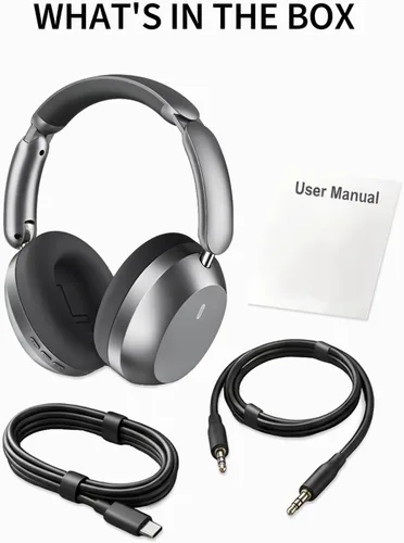 Vista 10 de Wentronic Y04 - Audífonos inalámbricos Bluetooth sobre la oreja, sumérgete en cada ritmo con cancelación activa de ruido y sonido de alta