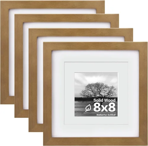 Vista 9 de Egofine - Marcos de fotos de 4 x 6 pulgadas (4 unidades) cubiertos por plexiglás, para fotos de 3 x 4.5 pulgadas / 3.5 x 5 pulgadas con paspartú