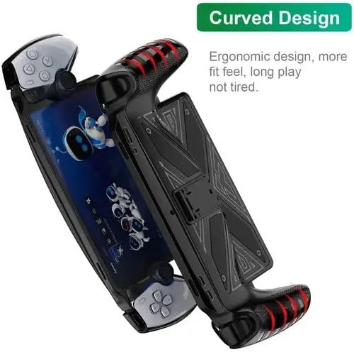 Vista 5 de Funda con soporte y protector de pantalla para PlayStation Portal Remote PlayPlayer, funda protectora con soporte para PS5 Handeld 2023 Accesorios