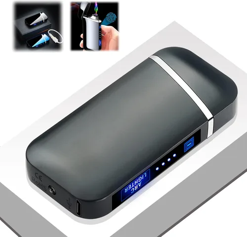 Vista 8 de Encendedor eléctrico con efecto de arco de plasma e iluminación de detección táctil, encendedores de plasma recargables, encendedor eléctrico USB a
