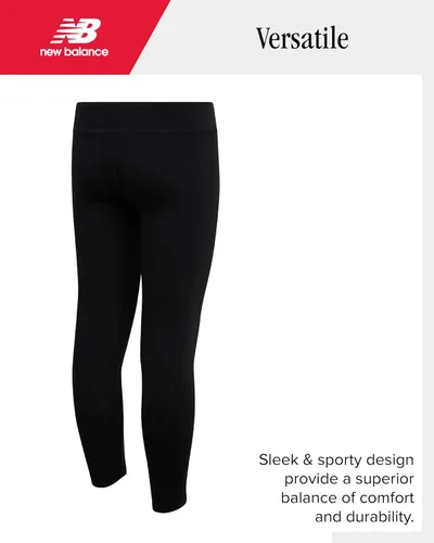 Vista 13 de New Balance Conjunto de leggings para niñas, camisa de manga corta de 3 piezas y leggings para niñas, pantalones de yoga para entrenamiento