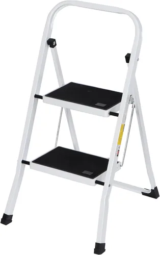 Vista 10 de F2C Escalera de 2 escalones, taburete de 2 escalones para adultos, taburete plegable de 2 escalones con práctico mango de empuñadura, capacidad