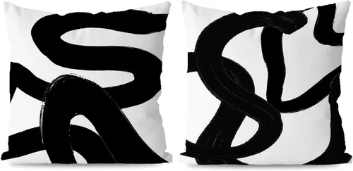 Vista 13 de KEUSPI Fundas de almohada decorativas negras y beige, juego de 4 fundas de almohada negras para sofá, decoración del hogar, estilo boho moderno