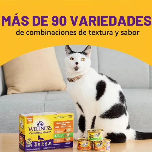 Vista 7 de Wellness Natural comida enlatada, para gatos, libre de granos, Anaranjado