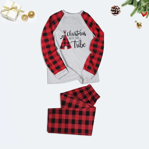 Vista 3 de Pijamas de Navidad para la familia, conjunto de pijamas de Navidad 2023, ropa de dormir divertida con estampado de Papá Noel, pijamas familiares a