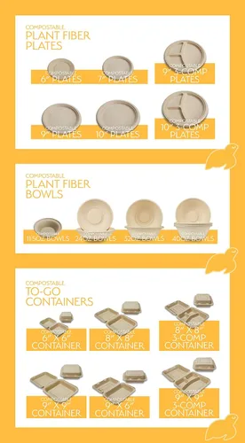 Vista 6 de Platos de papel desechables 100% compostables a granel [6 pulgadas 1000 paquetes], platos de bambú, ecológicos, biodegradables, resistentes platos