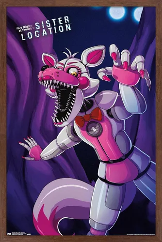 Vista 16 de Trends International Five Nights at Freddy's: Sister Location - Póster de pared Funtime Foxy, 14.725 x 22.375 pulgadas, versión enmarcada de madera