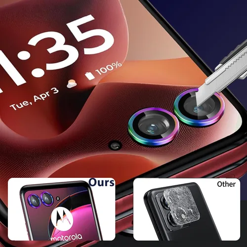 Vista 6 de Paquete de 2 protectores de lente de cámara para Motorola Razr 60 Ultra/Motorola Razr Ultra 2025, resistentes a los arañazos, claridad HD