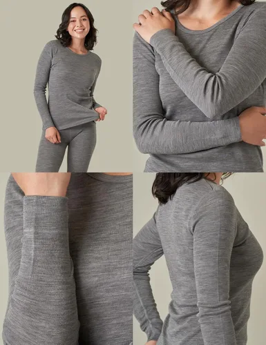 Vista 4 de LAPASA Womens 100% Merino Wool Base Layer Midweight Activewear Thermal Underwear Long John Shirt Long Sleeve Pants L48L49