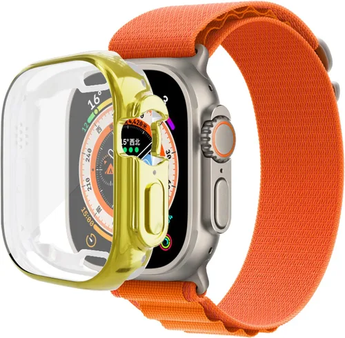 Vista 15 de Yrzper Funda protectora de pantalla compatible con Apple Watch Ultra de 1.732 pulgadas / Ultra 2 de 1.732 pulgadas, cubierta de TPU suave chapada