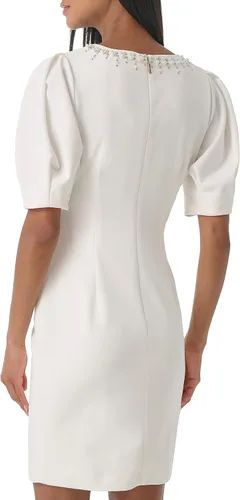Vista 4 de Karl Lagerfeld Paris Vestido de manga abombada adornado para mujer