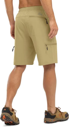 Vista 2 de TBMPOY Pantalones cortos de senderismo para hombre con 5 bolsillos con cremallera, 9 pulgadas, ligeros, para exteriores, trabajo, atletismo, viajes