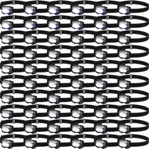 Vista 8 de Macarrie Paquete de 18 unidades de linternas LED para la cabeza IPX4 impermeables con 3 modos, linternas brillantes para la cabeza, accesorios