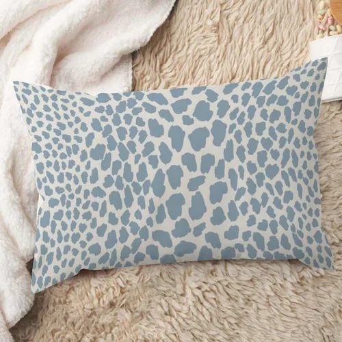 Vista 22 de ArogGeld Funda de almohada de lino azul con estampado de leopardo, diseño de vaca, diseño de animales de granja, color azul marino, guepardo