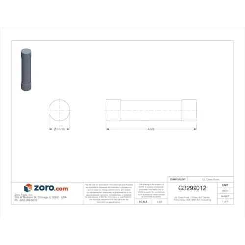 Vista 4 de Mersen AJT Amp-Trap 2000 SmartSpot Time-Delay/Class J Fusible con máxima protección de circuito, 600 VAC/500 VCC, 200 kA AC/100 kA DC, 40 amperios